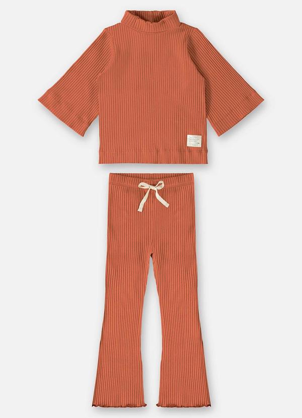 Up Baby - Conjunto Blusa e Calça Infantil Marrom