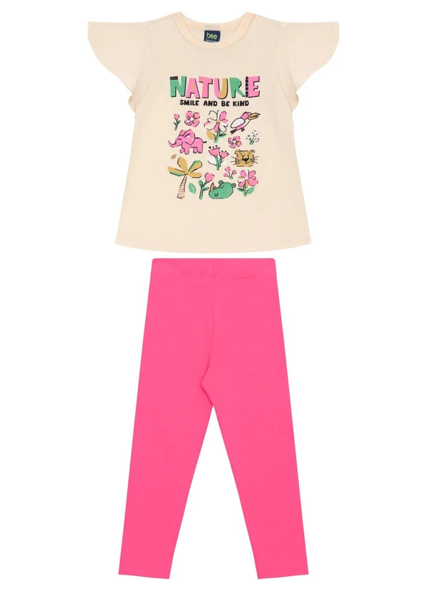 Bee Loop - Conjunto Blusa e Calça Legging Bee Loop Bege