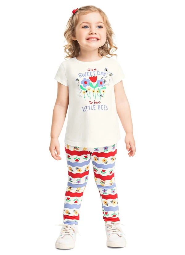 Bee Loop - Conjunto Blusa e Calça Legging Bee Loop Branco