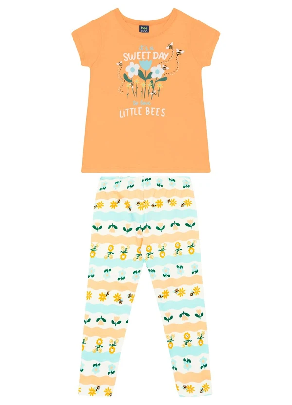 Bee Loop - Conjunto Blusa e Calça Legging Bee Loop Laranja