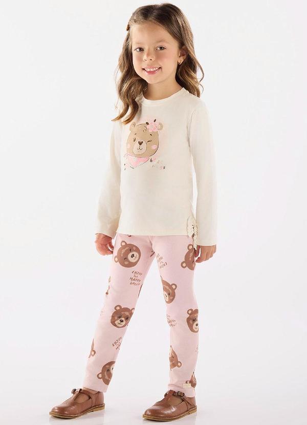 Up Baby - Conjunto Blusa e Calça Legging Bege 1