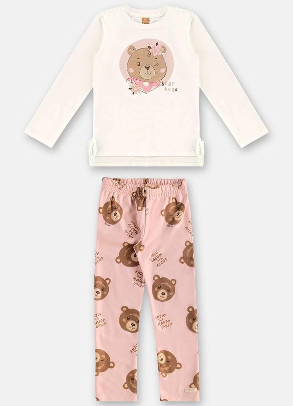 Up Baby - Conjunto Blusa e Calça Legging Bege 2