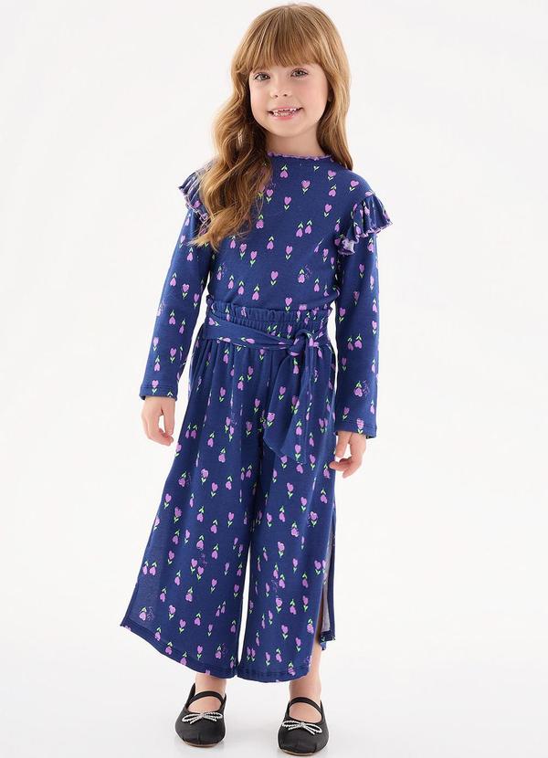 Up Baby - Conjunto Blusa e Calça Menina Azul