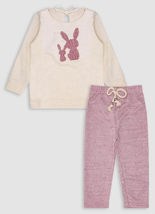 Turminha - Conjunto Blusa e Calça Menina Vermelho