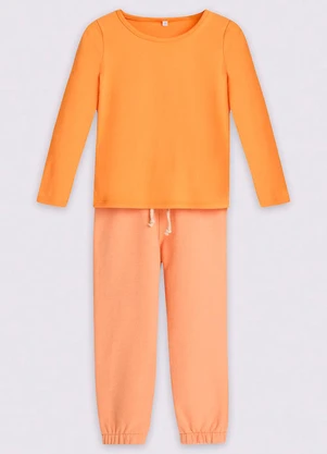 Bugbee - Conjunto Blusa e Calça Moletom Laranja - BUGBEE