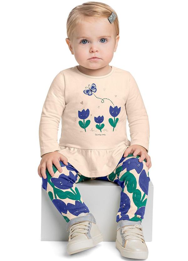 Quimby - Conjunto Blusa e Calça para Bebê Bege