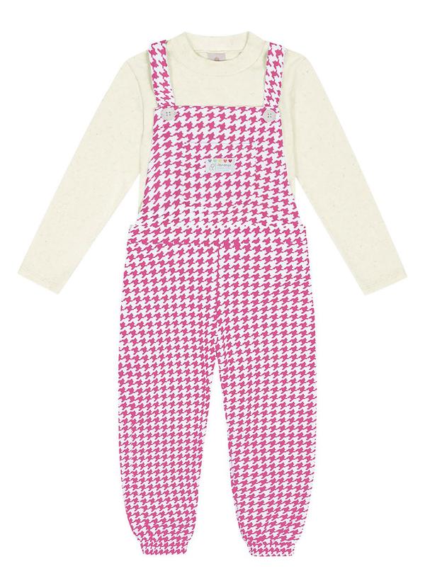 Abrange - Conjunto Blusa e Jardineira Total Print Off White