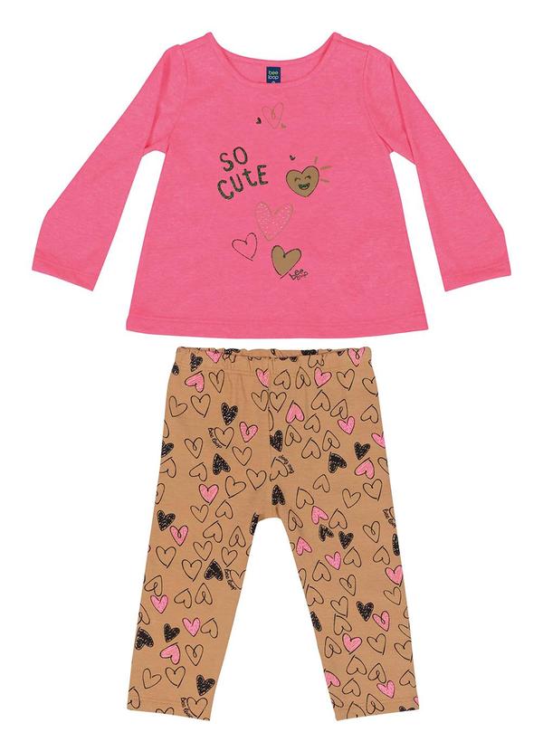 Bee Loop - Conjunto Blusa e Legging Bebê Menina Rosa
