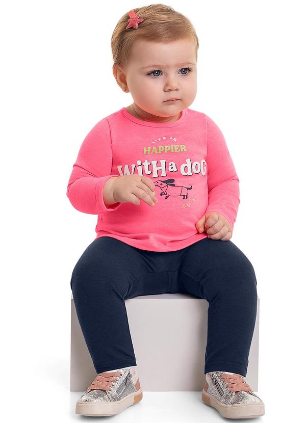 Bee Loop - Conjunto Blusa e Legging Bebê Menina Rosa