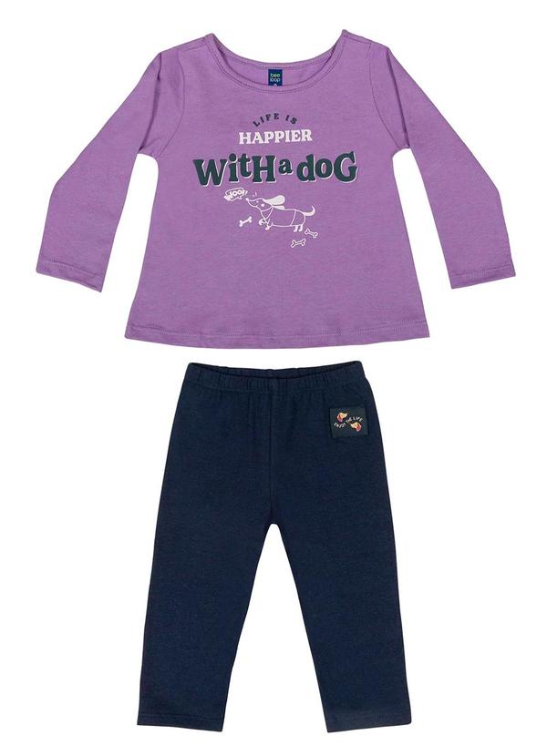 Bee Loop - Conjunto Blusa e Legging Bebê Menina Roxo