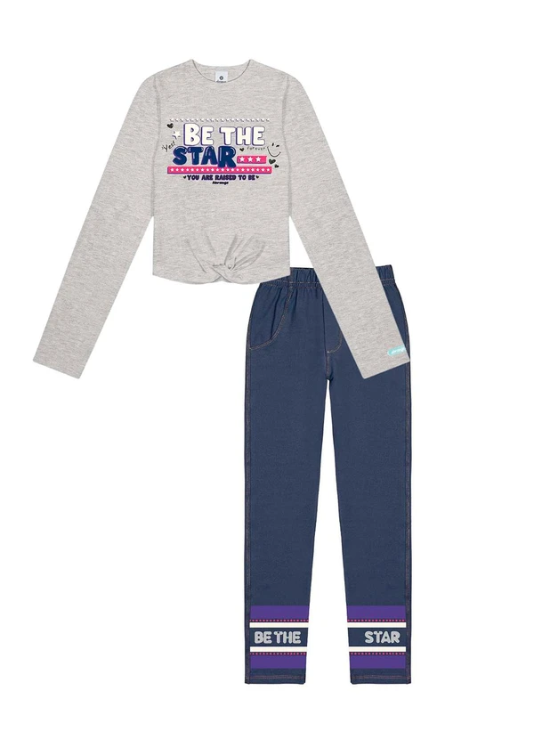 Abrange - Conjunto Blusa e Legging Cinza