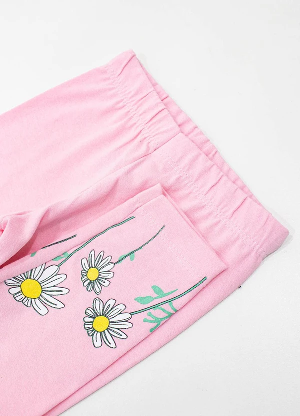 Turminha - Conjunto Blusa e Legging Cotton Rosa 3