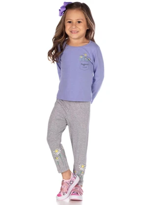 Turminha - Conjunto Blusa e Legging Cotton Roxo - TURMINHA