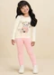 Milli e Nina - Conjunto Blusa e Legging em Jacquard Bege - variação: Bege