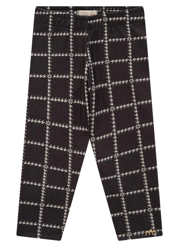 Milli e Nina - Conjunto Blusa e Legging em Tweed Luxo Rosa 3