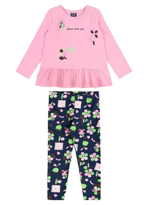 Bee Loop - Conjunto Blusa e Legging Floral Rosa - BEE LOOP