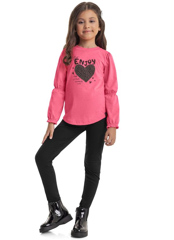 Quimby - Conjunto Blusa e Legging Infantil Rosa