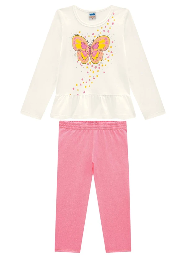 Marlan - Conjunto Blusa e Legging Molecotton Bege