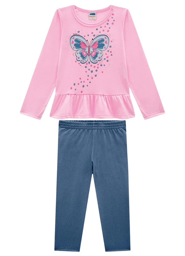Marlan - Conjunto Blusa e Legging Molecotton Rosa 2