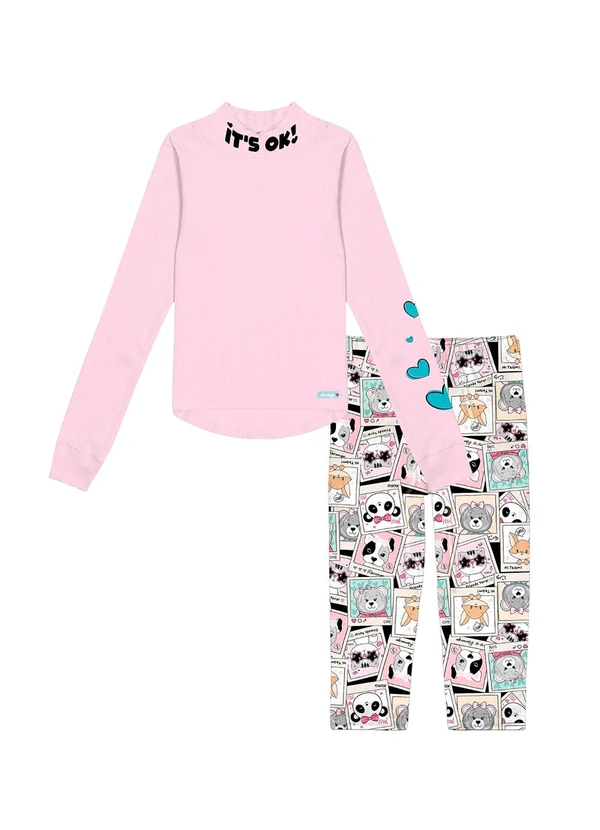 Abrange - Conjunto Blusa e Legging Rosa