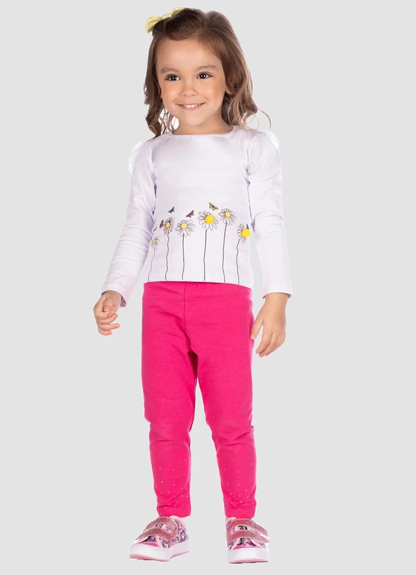 Conjunto Blusa e Legging Strass Branco Turminha