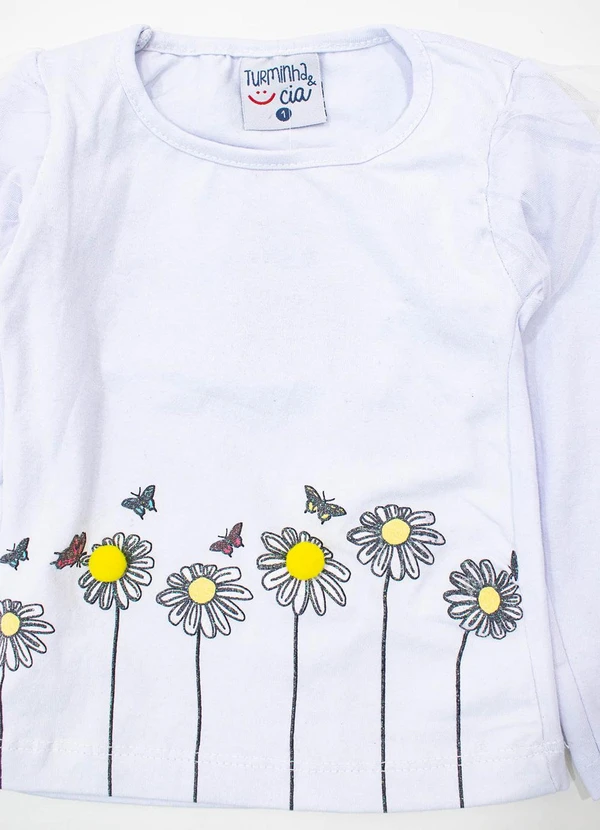 Turminha - Conjunto Blusa e Legging Strass Branco 3