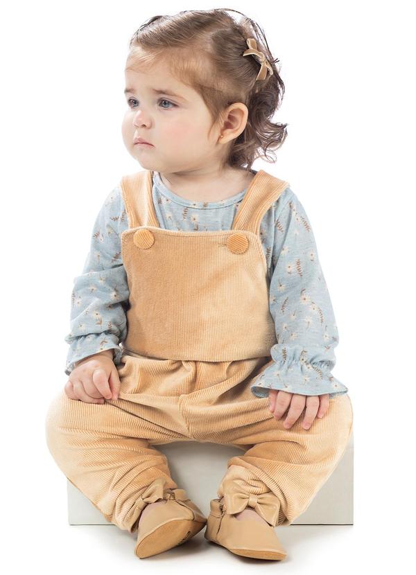 Amada - Conjunto Blusa e Macacão em Veludo Azul