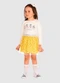Turminha - Conjunto Blusa e Saia de Tule Amarelo - variação: Amarelo