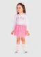 Turminha - Conjunto Blusa e Saia de Tule Amarelo - variação: Rosa