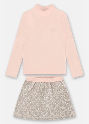 Up Baby - Conjunto Blusa e Saia Menina Rosa - UP BABY
