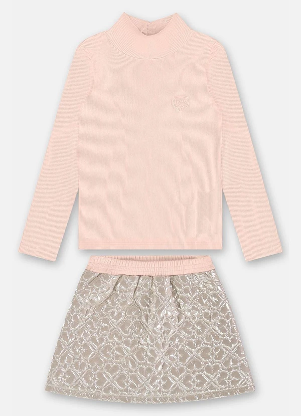 Up Baby - Conjunto Blusa e Saia Menina Rosa 2