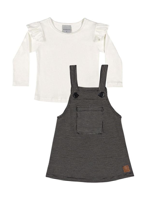 Quimby - Conjunto Blusa e Salopete Bebê Menina Preto 2
