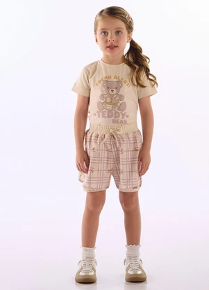 Up Baby - Conjunto Blusa e Short Corta Vento Bege - UP BABY