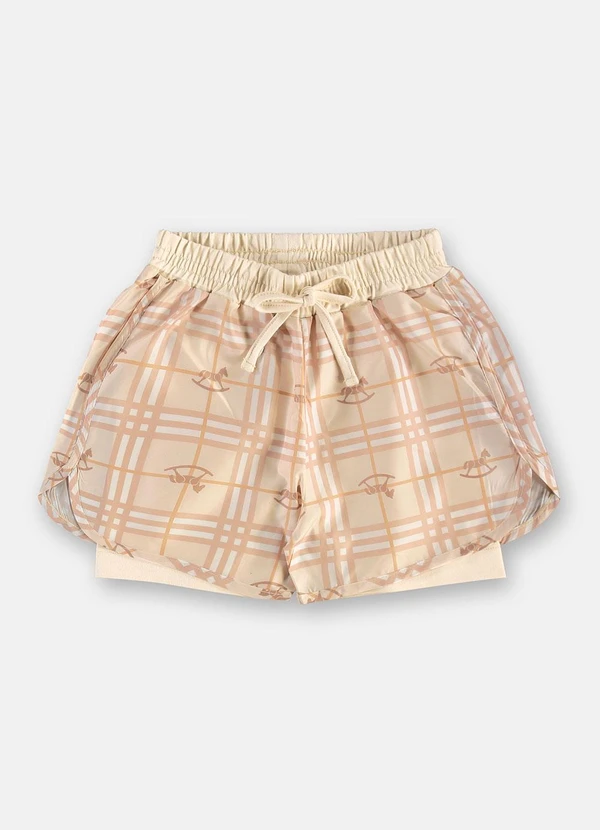 Up Baby - Conjunto Blusa e Short Corta Vento Bege 5