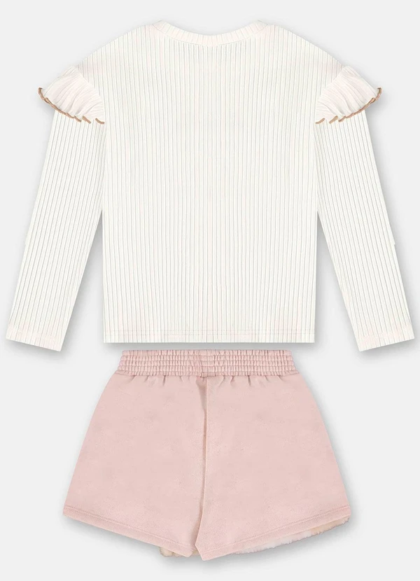 Up Baby - Conjunto Blusa e Short-Saia Bege 3