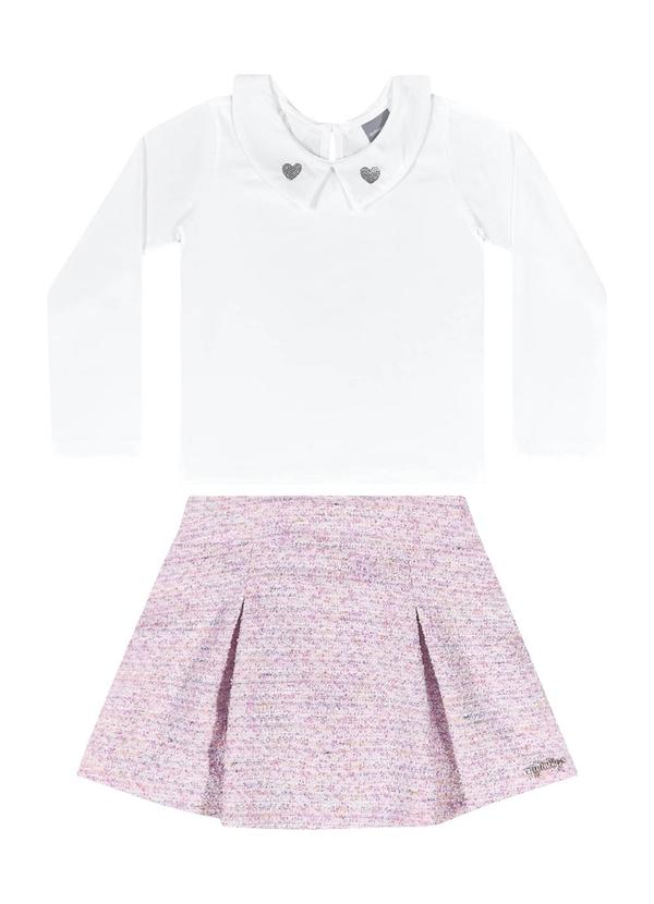 Quimby - Conjunto Blusa e Short-Saia Branco 3