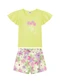 Marlan - Conjunto Blusa e Short-Saia em Cotton Bege - variação: Verde
