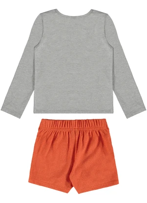 Guloseima - Conjunto Blusa e Short-SaiaCinza - GULOSEIMA