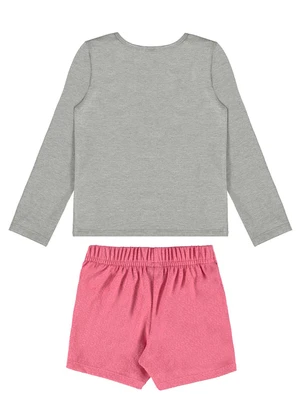 Guloseima - Conjunto Blusa e Short-SaiaCinza - GULOSEIMA