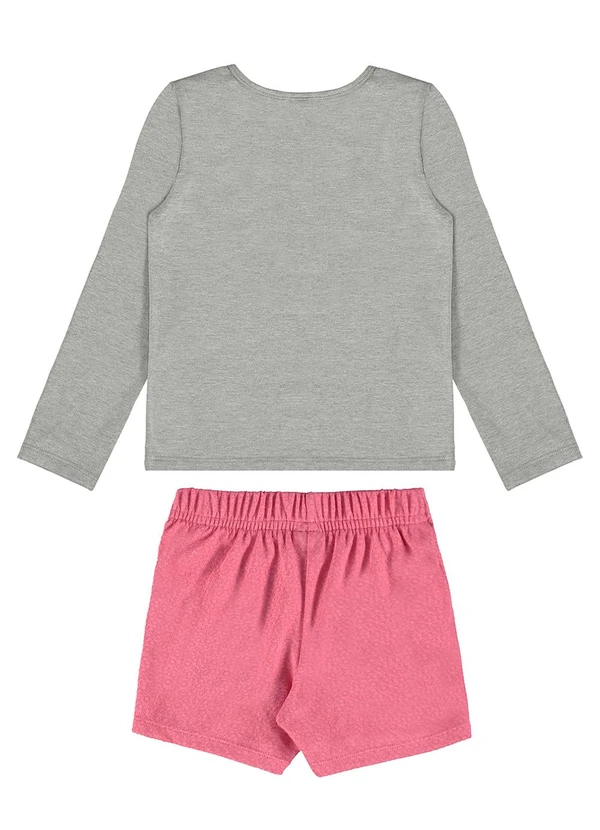 Guloseima - Conjunto Blusa e Short-SaiaCinza 2