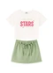 Marlan - Conjunto Blusa e Short-Saia Moletinho Bege - variação: Bege
