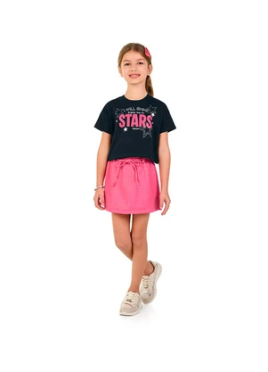 Marlan - Conjunto Blusa e Short-Saia Moletinho Preto - MARLAN