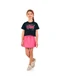 Marlan - Conjunto Blusa e Short-Saia Moletinho Bege - variação: Preto