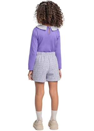 Quimby - Conjunto Blusa e Short-Saia Roxo - QUIMBY