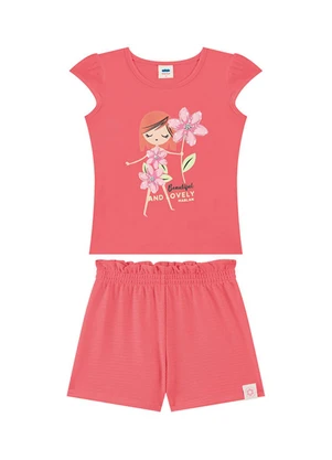 Marlan - Conjunto Blusa e Shorts em Cotton Laranja - MARLAN