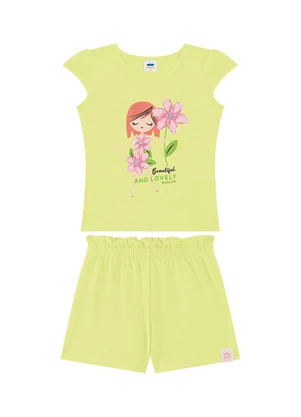 Marlan - Conjunto Blusa e Shorts em Cotton Verde - MARLAN