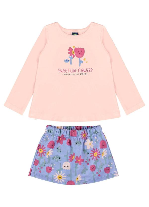 Bee Loop - Conjunto Blusa e Shorts-Saia Rosa