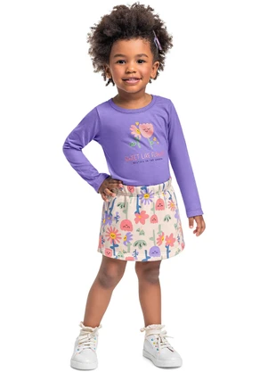 Bee Loop - Conjunto Blusa e Shorts-Saia Roxo - BEE LOOP