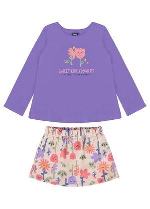 Bee Loop - Conjunto Blusa e Shorts-Saia Roxo - BEE LOOP