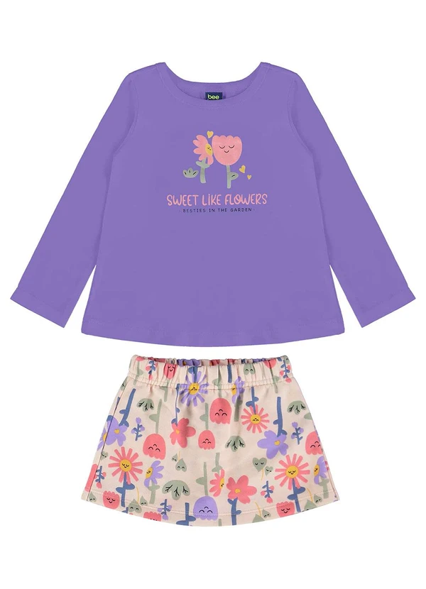 Bee Loop - Conjunto Blusa e Shorts-Saia Roxo 2